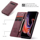CaseMe-013 Multifunctional Retro Frosted Horizontal Flip Leather Case for Galaxy S10 Plus, with Card Slot & Holder & Wallet (Wine Red)