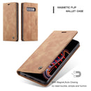 CaseMe-013 Multifunctional Retro Frosted Horizontal Flip Leather Case for Galaxy S10 Plus, with Card Slot & Holder & Wallet (Brown)