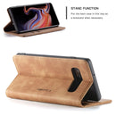 CaseMe-013 Multifunctional Retro Frosted Horizontal Flip Leather Case for Galaxy S10 Plus, with Card Slot & Holder & Wallet (Brown)