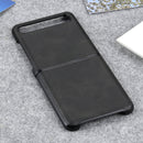 For Galaxy Z Flip Two-color Cow Leather Texture Folding Protective Case(Black)