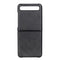 For Galaxy Z Flip Two-color Cow Leather Texture Folding Protective Case(Black)