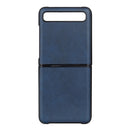 For Galaxy Z Flip Two-color Cow Leather Texture Folding Protective Case(Blue)