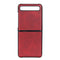 For Galaxy Z Flip Two-color Cow Leather Texture Folding Protective Case(Red)
