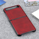 For Galaxy Z Flip Two-color Cow Leather Texture Folding Protective Case(Red)