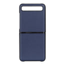 For Galaxy Z Flip Genuine Leather Lambskin Texture Folding Protective Case(Blue)