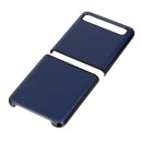 For Galaxy Z Flip Genuine Leather Lambskin Texture Folding Protective Case(Blue)