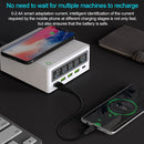 6 in 1 QC 3.0 USB Interface + 3 USB Ports + PD 65W Ports + QI Wireless Fast Charging Multi-function Charger with LED Display, EU Plug(White)