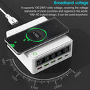 6 in 1 QC 3.0 USB Interface + 3 USB Ports + PD 65W Ports + QI Wireless Fast Charging Multi-function Charger with LED Display, UK Plug(White)