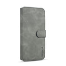 DG.MING Retro Oil Side Horizontal Flip Case for Galaxy A20/A30/M10S, with Holder & Card Slots & Wallet(Grey)