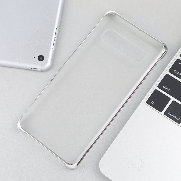Ultra-thin Transparent Plating PC Protestive Back Case for Galaxy S10 (Silver)