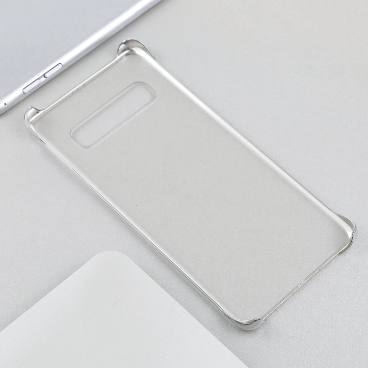 Ultra-thin Transparent Plating PC Protestive Back Case for Galaxy S10 (Silver)