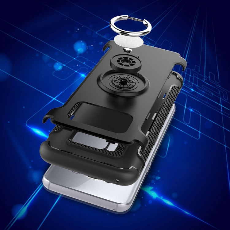 For Galaxy S8 Phone Ring Armor TPU + PC 360 Degrees Rotation Magnetic Phone Ring Stent Combination Case(Black)