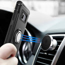 For Galaxy S8 + / G9550 Phone Ring Armor TPU + PC Magnetic suction 360 Degrees Rotation Magnetic Phone Ring Stent Combination Case(Black)
