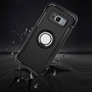 For Galaxy S8 + / G9550 Phone Ring Armor TPU + PC Magnetic suction 360 Degrees Rotation Magnetic Phone Ring Stent Combination Case(Black)