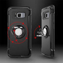 For Galaxy S8 + / G9550 Phone Ring Armor TPU + PC Magnetic suction 360 Degrees Rotation Magnetic Phone Ring Stent Combination Case(Black)