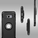 For Galaxy S8 + / G9550 Phone Ring Armor TPU + PC Magnetic suction 360 Degrees Rotation Magnetic Phone Ring Stent Combination Case(Black)