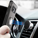 For Galaxy S8 + / G9550 Phone Ring Armor TPU + PC Magnetic suction 360 Degrees Rotation Magnetic Phone Ring Stent Combination Case(Grey)