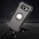 For Galaxy S8 + / G9550 Phone Ring Armor TPU + PC Magnetic suction 360 Degrees Rotation Magnetic Phone Ring Stent Combination Case(Grey)