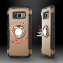 For Galaxy S8 + / G9550 Phone Ring Armor TPU + PC Magnetic suction 360 Degrees Rotation Magnetic Phone Ring Stent Combination Case(Gold)