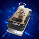 For Galaxy S8 + / G9550 Phone Ring Armor TPU + PC Magnetic suction 360 Degrees Rotation Magnetic Phone Ring Stent Combination Case(Gold)