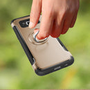 For Galaxy S8 + / G9550 Phone Ring Armor TPU + PC Magnetic suction 360 Degrees Rotation Magnetic Phone Ring Stent Combination Case(Gold)