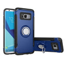 For Galaxy S8 + / G9550 Phone Ring Armor TPU + PC Magnetic suction 360 Degrees Rotation Magnetic Phone Ring Stent Combination Case(Blue)