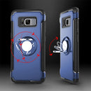 For Galaxy S8 + / G9550 Phone Ring Armor TPU + PC Magnetic suction 360 Degrees Rotation Magnetic Phone Ring Stent Combination Case(Blue)