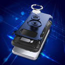 For Galaxy S8 + / G9550 Phone Ring Armor TPU + PC Magnetic suction 360 Degrees Rotation Magnetic Phone Ring Stent Combination Case(Blue)