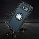 For Galaxy S8 + / G9550 Phone Ring Armor TPU + PC Magnetic suction 360 Degrees Rotation Magnetic Phone Ring Stent Combination Case(Navy Blue)