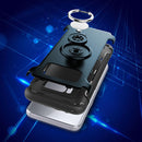 For Galaxy S8 + / G9550 Phone Ring Armor TPU + PC Magnetic suction 360 Degrees Rotation Magnetic Phone Ring Stent Combination Case(Navy Blue)