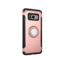 For Galaxy S8 + / G9550 Phone Ring Armor TPU + PC Magnetic suction 360 Degrees Rotation Magnetic Phone Ring Stent Combination Case(Rose Gold)