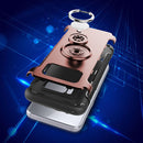 For Galaxy S8 + / G9550 Phone Ring Armor TPU + PC Magnetic suction 360 Degrees Rotation Magnetic Phone Ring Stent Combination Case(Rose Gold)
