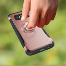 For Galaxy S8 + / G9550 Phone Ring Armor TPU + PC Magnetic suction 360 Degrees Rotation Magnetic Phone Ring Stent Combination Case(Rose Gold)