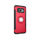 For Galaxy S8 + / G9550 Phone Ring Armor TPU + PC Magnetic suction 360 Degrees Rotation Magnetic Phone Ring Stent Combination Case(Red)