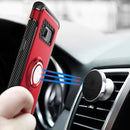 For Galaxy S8 + / G9550 Phone Ring Armor TPU + PC Magnetic suction 360 Degrees Rotation Magnetic Phone Ring Stent Combination Case(Red)