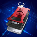 For Galaxy S8 + / G9550 Phone Ring Armor TPU + PC Magnetic suction 360 Degrees Rotation Magnetic Phone Ring Stent Combination Case(Red)