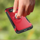 For Galaxy S8 + / G9550 Phone Ring Armor TPU + PC Magnetic suction 360 Degrees Rotation Magnetic Phone Ring Stent Combination Case(Red)