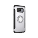 For Galaxy S8 + / G9550 Phone Ring Armor TPU + PC Magnetic suction 360 Degrees Rotation Magnetic Phone Ring Stent Combination Case(Silver)