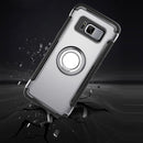 For Galaxy S8 + / G9550 Phone Ring Armor TPU + PC Magnetic suction 360 Degrees Rotation Magnetic Phone Ring Stent Combination Case(Silver)