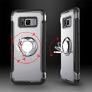 For Galaxy S8 + / G9550 Phone Ring Armor TPU + PC Magnetic suction 360 Degrees Rotation Magnetic Phone Ring Stent Combination Case(Silver)