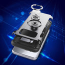 For Galaxy S8 + / G9550 Phone Ring Armor TPU + PC Magnetic suction 360 Degrees Rotation Magnetic Phone Ring Stent Combination Case(Silver)