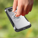 For Galaxy S8 + / G9550 Phone Ring Armor TPU + PC Magnetic suction 360 Degrees Rotation Magnetic Phone Ring Stent Combination Case(Silver)