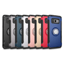 For Galaxy S8 + / G9550 Phone Ring Armor TPU + PC Magnetic suction 360 Degrees Rotation Magnetic Phone Ring Stent Combination Case(Black)