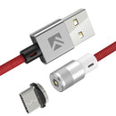 FLOVEME 1m 2A Output 360 Degrees Casual USB to USB-C / Type-C Magnetic Charging Cable, Built-in Blue LED Indicator, for Samsung Galaxy S8 & S8 + / LG G6 / Huawei P10 & P10 Plus / Oneplus 5 and other Smartphones (Red)