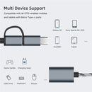 USB 3.0 Female to Micro USB + USB-C / Type-C Male Charging + Transmission OTG Nylon Braided Adapter Cable, Cable Length: 17cm (Gold)