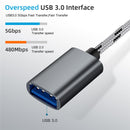 USB 3.0 Female to Micro USB + USB-C / Type-C Male Charging + Transmission OTG Nylon Braided Adapter Cable, Cable Length: 17cm (Gold)