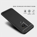 For Galaxy S9+ Brushed Carbon Fiber Texture Soft TPU Anti-skip Protective Cover Back Case(Grey)