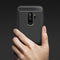 For Galaxy S9+ Brushed Carbon Fiber Texture Soft TPU Anti-skip Protective Cover Back Case(Grey)