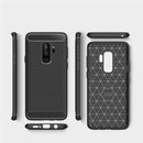 For Galaxy S9+ Brushed Carbon Fiber Texture Soft TPU Anti-skip Protective Cover Back Case(Grey)
