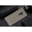 For Galaxy S9+ Brushed Carbon Fiber Texture Soft TPU Anti-skip Protective Cover Back Case(Grey)